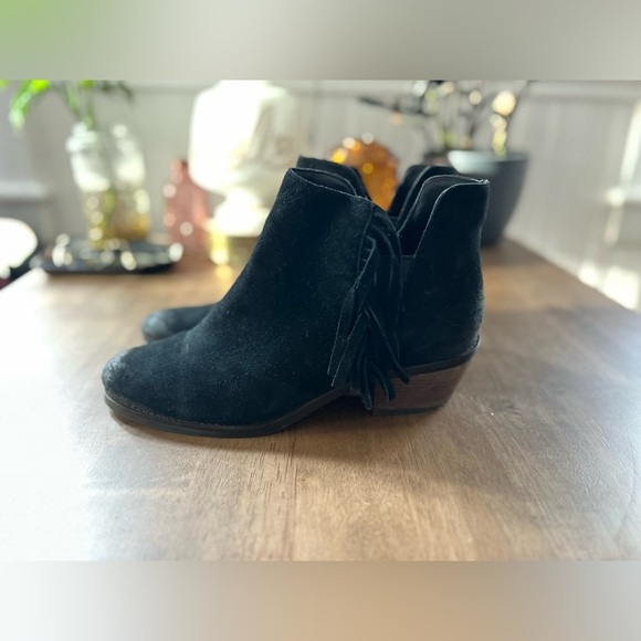 BOGO Cole Haan Black Ankle Boots with Fringe - Picture 4 of 8